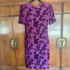 Calvin Klein Purple Floral Burnout Midi Dress